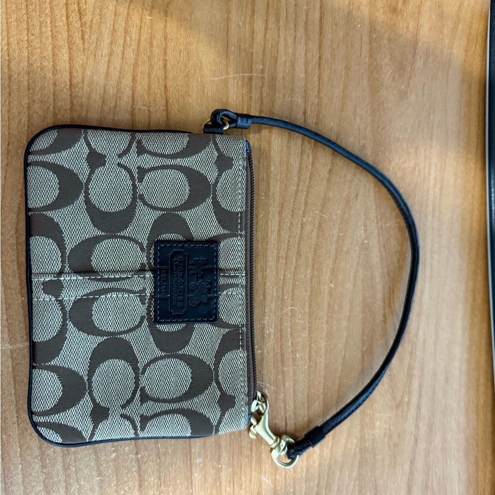 Coach Brown Wristlet